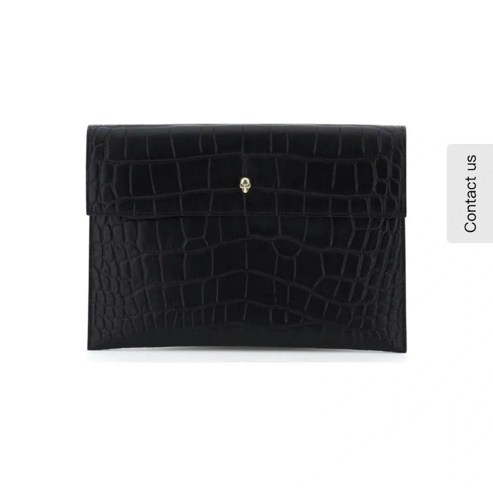 Alexander McQueen Skull Embossed Envelope Clutch Bag